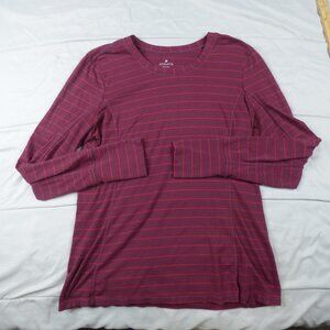 Athleta Shirt Womens XL Red Long Sleeve Gym Run Activewear Outdoors Top